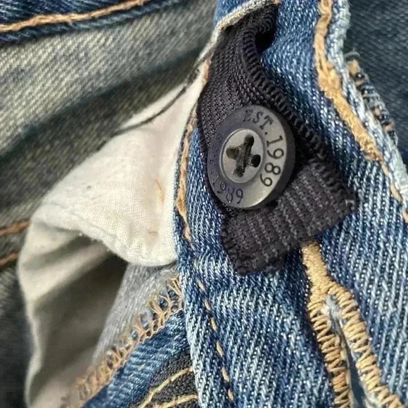 Est‎ 1989 Boys Bootcut Bottoms size 10 Blue Jean with Adjustable Waist - Picture 5 of 7